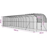  Kavez za piletinu uz zid Srebrna 1200 x 200 x 215 cm | shoptok.hr