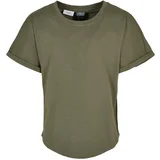 Urban Classics Kids Boys Long Shaped Turnup Olive Tee