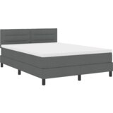 vidaXL Postelja z Box Springom z Vzmetnico Temno Siva 160x200 cm Tkanina | Shoptok.si