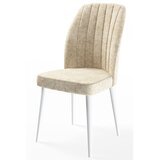 Hanah home set trpezarijskih stolica Etra 4 kom, krem tkanina Jerry, bele drvene noge | Eponuda.com