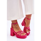 Boto Fashionable High Heels Sandals With Straps Fuchsia Shemira | Shoptok.si