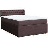 vidaXL Krevet s oprugama i madracem tamnosmeđi 160x200 cm tkanina | shoptok.hr