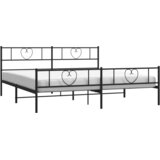  Metalni okvir kreveta uzglavlje i podnožje crni 200x200 cm | shoptok.hr