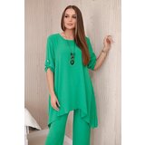 Kesi Set of blouse + trousers with pendant light green color Cene