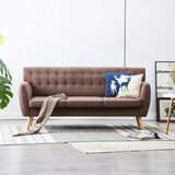 vidaXL Kavč trosed z oblogo iz blaga 172x70x82 cm rjave barve Cene