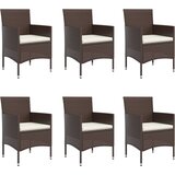 7-dijelni vrtni blagovaonski set s jastucima smeđe-crni | Eponuda.com