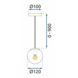 Toolight Lampa Viseća APP1249-1CP Gold- oštećena ambalaža | shoptok.hr