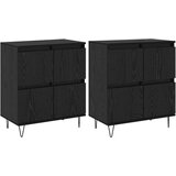 VidaXL Stranske omare 2 pcs Črni hrast 120 x 35 x 70 cm Slike