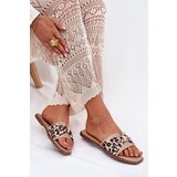 Boto Womens Flat Heeled Sandals With Bow Beige Avenza | Shoptok.si