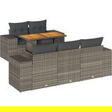 vidaXL 6-dijelni set vrtnih sofa od poliratana s jastucima sivi | shoptok.hr