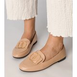 Gemre Cream women's loafers with a gold decoration Frada | Shoptok.si