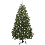 vidaXL Umjetno božićno drvce S LED lampica Zelena 210 cm PVC i metal | shoptok.hr