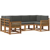vidaXL Zunanja garnitura za sedenje 6 pcs Naravna in antracitna, (5000280221) | Shoptok.si
