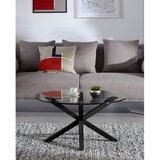 Kave Home Črna okrogla mizica s stekleno mizno ploščo ø 82 cm Argo – | Shoptok.si