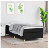  Box spring postelja z vzmetnico črna 100x200 cm blago | Shoptok.si