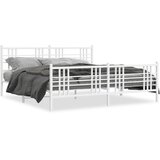  Metalni okvir kreveta uzglavlje i podnožje bijeli 200x200 cm | Eponuda.com