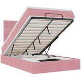 vidaXL Otomanski posteljni okvir z vzmetnicami roza 120x200cm žamet, (21609075) | Shoptok.si