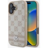 Dkny PU Leather Checkered Pattern and Stripe Zadní Kryt pro iPhone 16 Pink Ovitek za telefon Vijolična Cene