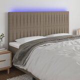  LED uzglavlje smeđesivo 200x5x118/128 cm od tkanine | shoptok.hr
