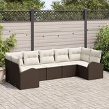 vidaXL Set vrtne sedežne garniture Set 7 Bež Ratan | Shoptok.si