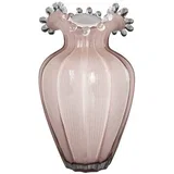 Vaza Blossom 17xh28cm / rozasto-bela / steklo, (5000267254)