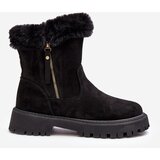 EVENTO Women's Suede Boots With Fur Black Hasiva | Shoptok.si