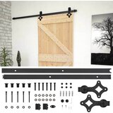  Klizna vrata Prirodna i crna 90 x 210 cm Masivna borovina | Eponuda.com