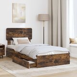  Krevet s od storage s ladicama Dimljeni hrast 90 x 200 cm Smeđa 203 x 93 x 90 cm | Shoptok.si