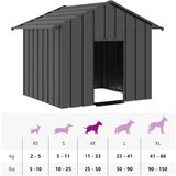 vidaXL Kućica za pse s krovom 131x101x102 cm pocinčani čelik | shoptok.hr