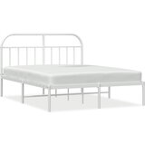 Maison Chic Kovinski Posteljni okvir - Dvoposteljna postelja - Zakonska postelja z vzglavjem bel 160x200 cm-J54, (21759232) | Shoptok.si
