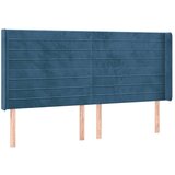  Posteljno vzglavje temno modro 183x16x118/128 cm žamet, (20932413) | Shoptok.si