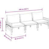 vidaXL Vrtna sedežna garnitura 3 pcs Antracitna Jeklo | Shoptok.si