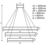  LED prigušiva luster na sajli LED/165W/230V 3000-6500K + daljinski upravljač | Eponuda.com