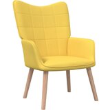 The Living Store Stol za sproščanje s stolčkom gorčično rumeno blago - Stol Za Sproščanje, (21420453) | Shoptok.si