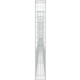 vidaXL Gabionska košara U-oblika sa 6 stupova 620x20x150 cm željezna | shoptok.hr
