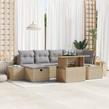 vidaXL 7-dijelni vrtni set sofa s jastučićima bež poli ratan | shoptok.hr