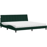  Krevet s madracem Hanko tamnozeleni 200x200 cm baršunasti | shoptok.hr