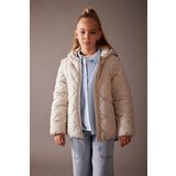 Defacto Girls Water Repellent Hooded Quilted Detachable Sleeve Fleece Lined coat | ePonuda.com