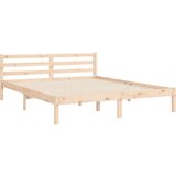 vidaXL Posteljni okvir z vzglavjem 160x200 cm trden les | Shoptok.si