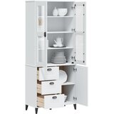  Visoka komoda VIKEN bijela 80 x 40 x 190 cm od masivne borovine Cene