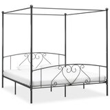 Maison Chic Posteljni okvir - Dvoposteljna postelja - Zakonska postelja z ogrodjem za baldahin siv kovinski 200x200 cm, (21695398) | Shoptok.si