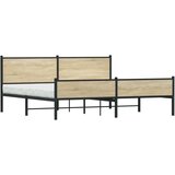 Metalni okvir kreveta bez madraca boja hrasta sonome 193x203 cm | shoptok.hr