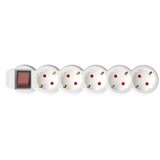 Home Produžni kabel, 5 utičnica, prekidač, 1.5mm², 3 met, beli - NV 5K-3/WH/1.5
