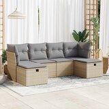  6-dijelni set vrtnih sofa s jastucima bež od poliratana | shoptok.hr