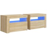  Noćni ormarići 2 kom s LED svjetlima boja hrasta 60x35x40 cm | shoptok.hr