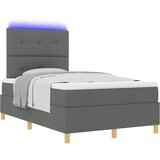 LED Box Spring Krevet Tamno siva 120 x 190 cm tkanina | shoptok.hr