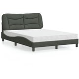 The Living Store Postelja z vzmetnico temno siva 140x200 cm blago - Postelja, (21660295) | Shoptok.si