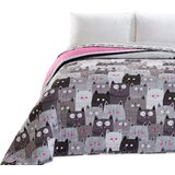 DecoKing Prekrivač Cats Invasion 240x260 cm, siva | shoptok.hr