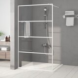 Pregrada za tuš bijela 115 x 195 cm s prozirnim staklom ESG | shoptok.hr