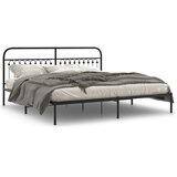  Metalni okvir za krevet s uzglavljem crni 200x200 cm | shoptok.hr